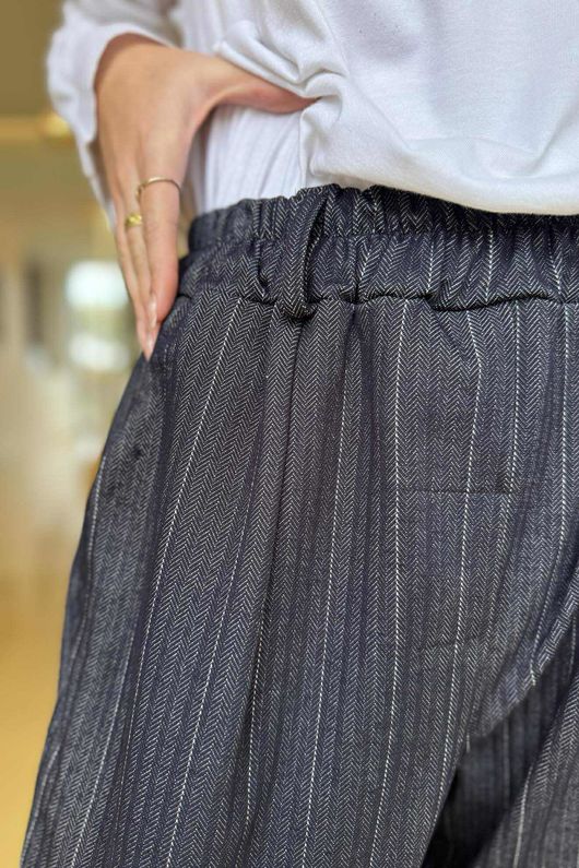 Wall Street Stretch Herringbone City Pant Navy